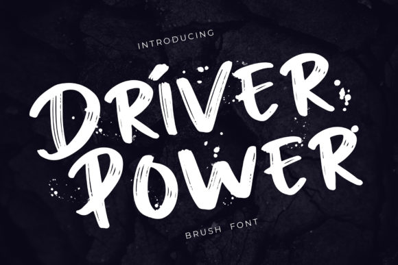 Driver Power: A Bold and Chunky Display Brush Font